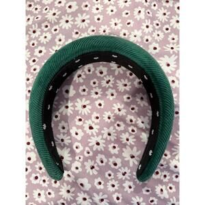 Lele Sadoughi Green Corduroy Padded Headband